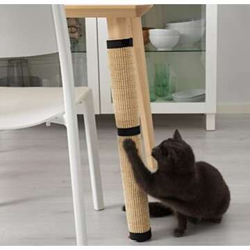 IKEA 303.777.94 LURVIG Cat Scratching Mat, Natural, Quickly Transforms a Common Table Leg Into a Scratch Mat Where Your Cat Can Stretch and Sharpen Their Claws, Dimensions 24 3/4"L x 9 7/8"W