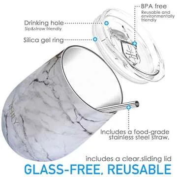 THILY Vacuum Insulated Wine Tumblers - 4 Pack Set