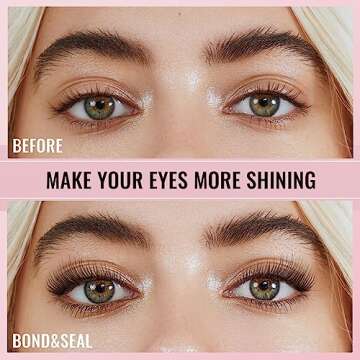 HIJJPS Lash Bond & Seal Waterproof, Cluster Glue for Eyelash Extensions, Strip Waterproof Strong Hold Latex Free All Day Wear, Suitable Sensitive Eyes, LBS1