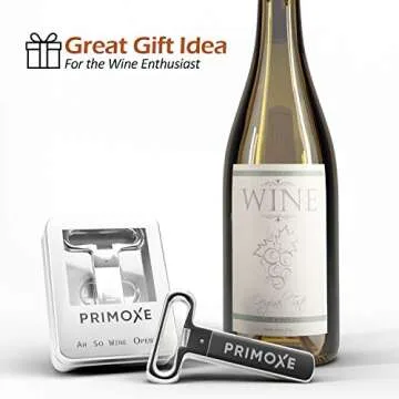 Primoxe Ah So Two Prong Wine Cork Remover with Bottle Opener - Professional Stainless Steel Puller - Extractor For Opening & Vintage Collecting - for Connoisseurs & Collectors to Uncork