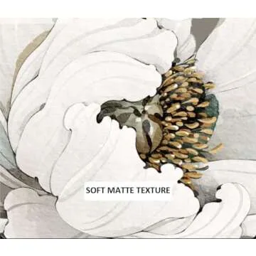 MuralPeel White Poppies Floral Modern Grey Peonies Flowers Peel and Stick Wallpaper Self Adhesive Removable Easy Peel Off Stick on Wall Paper for Bedroom Renter