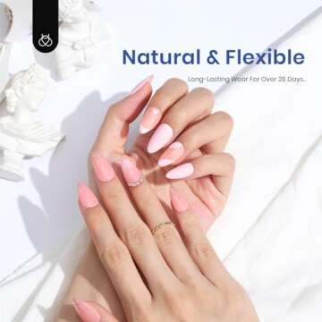 Beetles Gel Nail Kit Almond: 504Pcs Beetles Gel Nail Kit Easy Nail Extension Set Etch X Nail Tips Short Medium Almond Half Matte Nail Tips 5 in 1 Nail Glue Uv Led Nail Valentine’s Day Gifts for Women