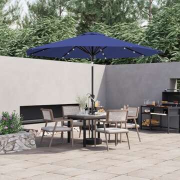 AreShark 9FT Solar Umbrella - LED Lighted Patio Umbrella for Outdoor Enjoyment