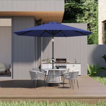 AreShark 9FT Solar Umbrella with Bright LED Lights