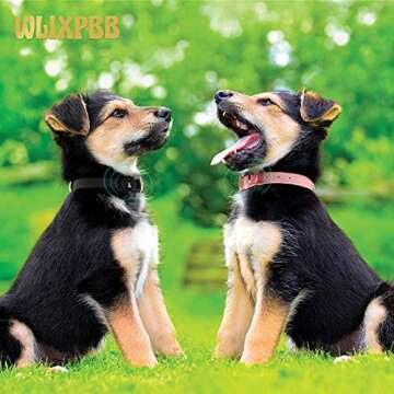 WLIXPBB Airtag Leather Dog Collar for Small Medium Large Dog Adjustable Soft Padded Air Tag Puppy Collar Heavy Duty Metal Buckle Collar with Anti-Lost Airtag Holder Protective Case,M,Pink