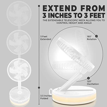 VENTY Portable Fan - Wireless 48HR Cooling & Light