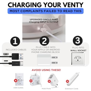 VENTY Portable Fan - Wireless 48HR Cooling & Light