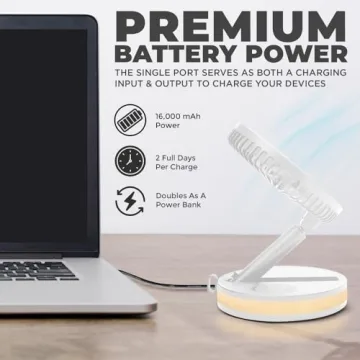 VENTY Portable Fan - Wireless 48HR Cooling & Light