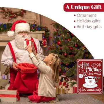 Christmas Decor Signs Farmhouse Decorative Red Hot Cocoa Vintage Wall Decorations - Cup of Cocoa 8x12 Inch