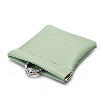 Elegant Green PU Leather Jewelry Travel Pouch - Perfect Gift for Weddings & Parties