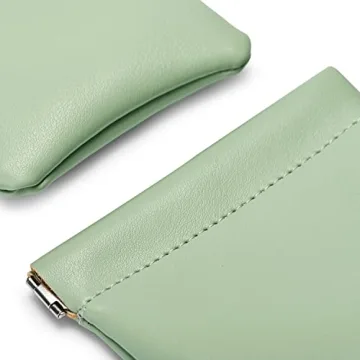Green PU Leather Jewelry Pouch - Wedding Party Favor Gift Bag