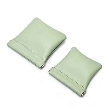 Green PU Leather Jewelry Pouch - Wedding Party Favor Gift Bag