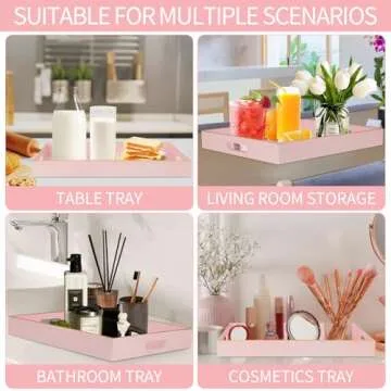 YXZHUOYU Stylish Pink Acrylic Serving Tray for Every Occasion