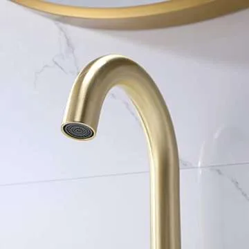 Comllen 8 Inch Brushed Gold Bathroom Faucet for Elegant Washrooms