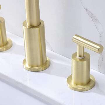 Comllen 8 Inch Brushed Gold Bathroom Faucet for Elegant Washrooms