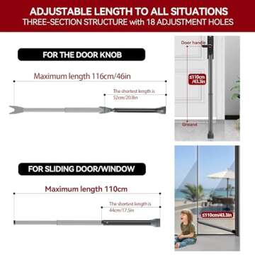 AceMining Upgraded Door Security Bar & Sliding Patio Bar, Heavy Duty Stoppers Adjustable Jammer for Home, Apartment, Travel (2 Pack,Grey)