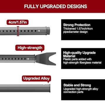 AceMining Upgraded Door Security Bar & Sliding Patio Bar, Heavy Duty Stoppers Adjustable Jammer for Home, Apartment, Travel (2 Pack,Grey)
