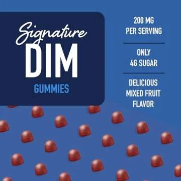 DIM Gummies | 200mg | Hormone Balance Gummies for PMS, Menopause, Hormonal Acne & More | Estrogen Balance & Detox for Women and Men | With 50mg Beet Root for Antioxidant Support | Gluten-Free | 60ct.