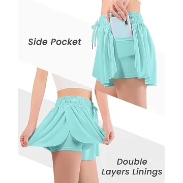 Auranso Girls Flowy Shorts Athletic Butterfly Design