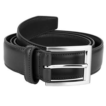 Gelante Men's Classic Dress Leather Belt G2064-Black-M (34-36)