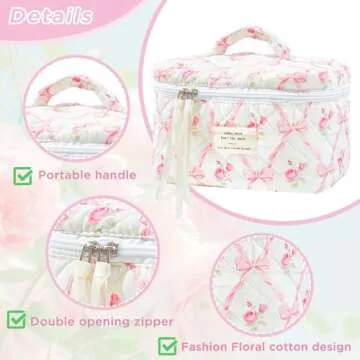 Sminra Quilted Makeup Bag - Stylish Travel Organizer