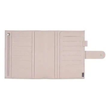 Moterm Leather Cover for Half Letter/Junior Discbound Planner, with Back Pocket (Pebbled-Taupe)