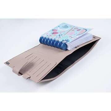 Moterm Leather Cover for Half Letter/Junior Discbound Planner, with Back Pocket (Pebbled-Taupe)