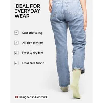 DANISH ENDURANCE Soft & Breathable Socks for Men & Women, 3-Pack, Multicolor 3 Pairs (1 x light green, 1 x medium green, 1 x dark green), US Women 11-13 // US Men 9.5-12.5