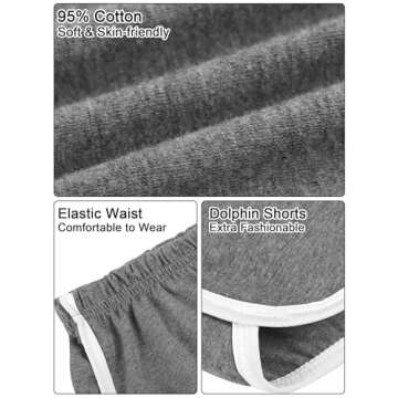 URATOT 5 Packs Soft Comfy Booty Cotton Workout Pants for Women