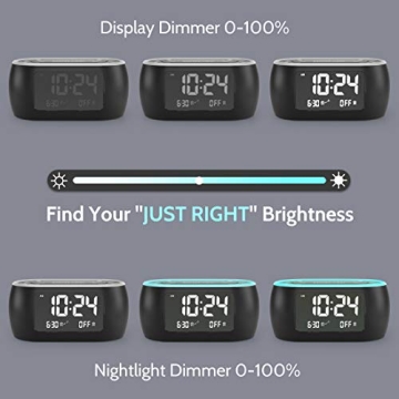 HOUSBAY Glow Alarm Clock Radio with Color Night Light