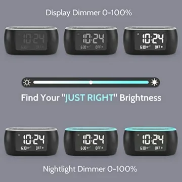 HOUSBAY Glow Alarm Clock Radio with Color Night Light