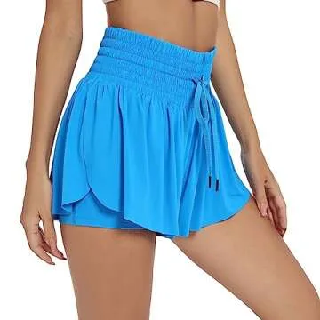 Flowy Women's Athletic Shorts High Waisted Gym Yoga Workout Running Butterfly Tennis Golf Skorts Ski...