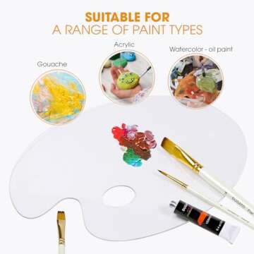 DUGATO Acrylic Paint Palette Set - 2 Non-Stick Trays
