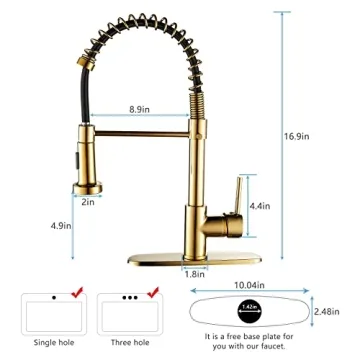Elegant Gold Kitchen Faucet with Dual Mode Sprayer