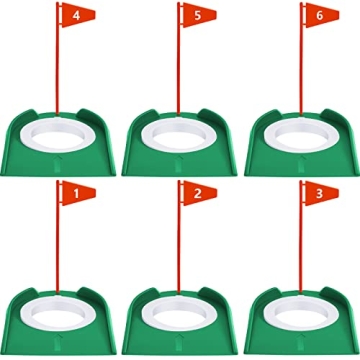 Sotiff Golf Putting Practice Cup Set - 6 Count with Flags for Training