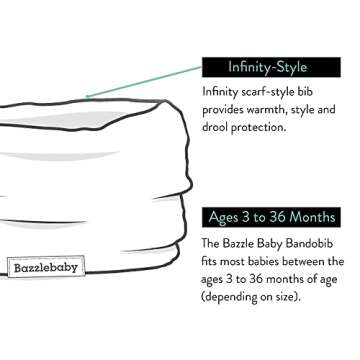 Baby Scarf Drool Bibs, Double-Layer Cotton Bibs, Perfect Addition to Baby Clothes, Adjustable Nickel-Free Snaps, Provides Style & Warmth, 3 to 24 mos, by Bazzle Baby (Night Sky & Pen Lines)