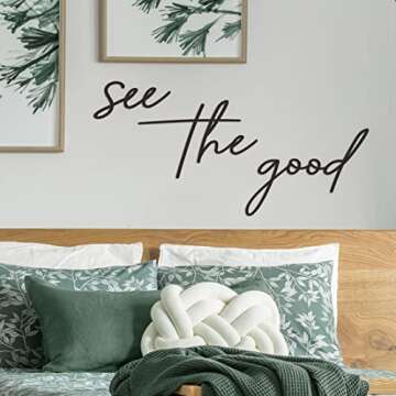 Vivegate See The Good Wall Decor Metal Art - 29"x23" See The Good Sign Metal Black Office Decor Cut Out Signs From Durable Powder-coated Metal, Perfect For Home Wall Decor Modern Signs