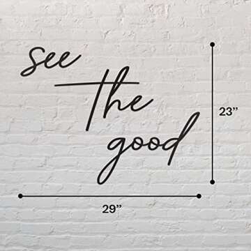 Vivegate See The Good Wall Decor Metal Art - 29"x23" See The Good Sign Metal Black Office Decor Cut Out Signs From Durable Powder-coated Metal, Perfect For Home Wall Decor Modern Signs