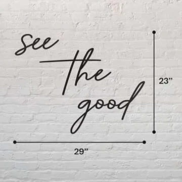 Vivegate See The Good Wall Decor Metal Art - 29"x23" See The Good Sign Metal Black Office Decor Cut Out Signs From Durable Powder-coated Metal, Perfect For Home Wall Decor Modern Signs