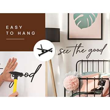 Vivegate See The Good Wall Decor Metal Art - 29"x23" See The Good Sign Metal Black Office Decor Cut Out Signs From Durable Powder-coated Metal, Perfect For Home Wall Decor Modern Signs