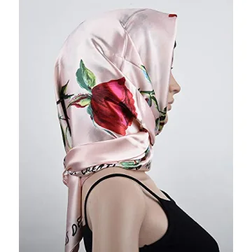 Corciova Women's Large Square Satin Headscarf - Stylish Hair Accessory