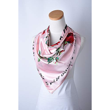 Corciova Women's Large Square Satin Headscarf - Stylish Hair Accessory