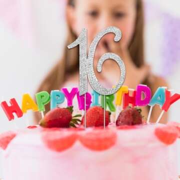 16 Cake Topper - Crystal Rhinestones for Birthday Decoration