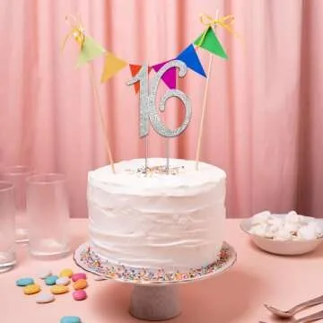 16 Cake Topper - Crystal Rhinestones for Birthday Decoration