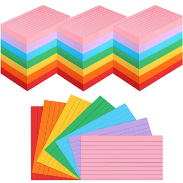 Fainne 2100 Pcs Ruled Colorful Index Cards for Note Taking