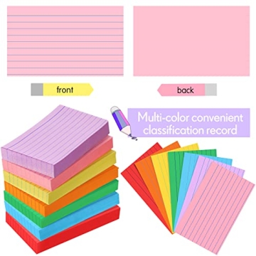 Fainne 2100 Pcs Ruled Colorful Index Cards for Note Taking