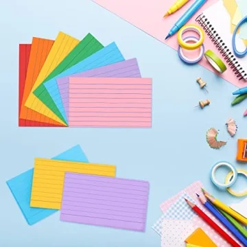 Fainne 2100 Pcs Ruled Colorful Index Cards for Note Taking