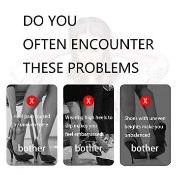 SooGree High Heel Protectors- Heel Stoppers Heel Repair Caps Covers for Walking on Grass and Uneven Road Heel Cover Cups Perfect for Wedding Outdoor Events (U Type-Black-8 Pairs)