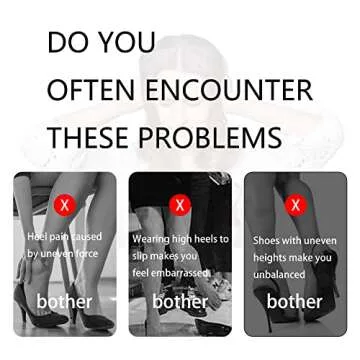 SooGree High Heel Protectors- Heel Stoppers Heel Repair Caps Covers for Walking on Grass and Uneven Road Heel Cover Cups Perfect for Wedding Outdoor Events (U Type-Black-8 Pairs)