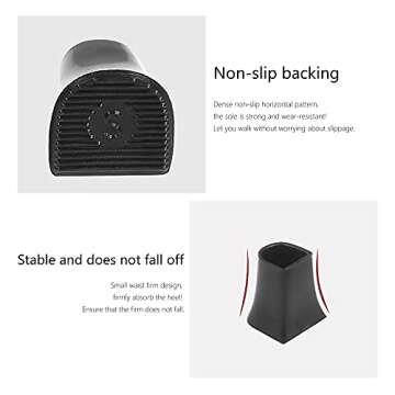 SooGree High Heel Protectors- Heel Stoppers Heel Repair Caps Covers for Walking on Grass and Uneven Road Heel Cover Cups Perfect for Wedding Outdoor Events (U Type-Black-8 Pairs)